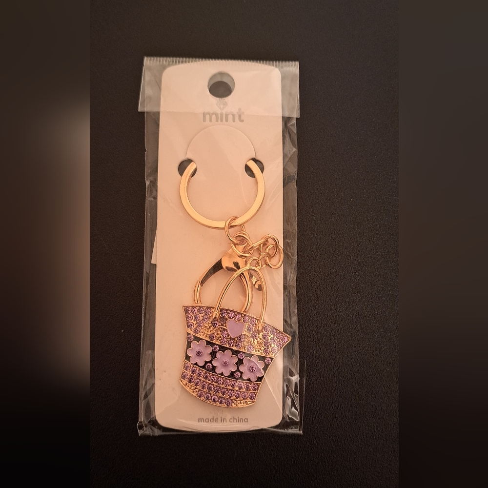 Mint Lavender and Gold Key Holder